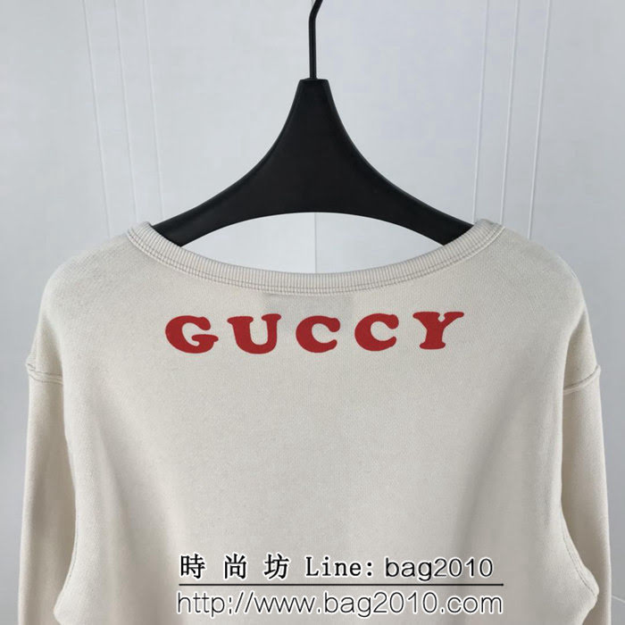 GUCCI古馳 18FW日本限定 二次元漫畫花仙子印花 圓領衛衣 情侶款 ydi1440